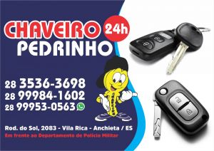 Chaveiro Pedrinho 24 H