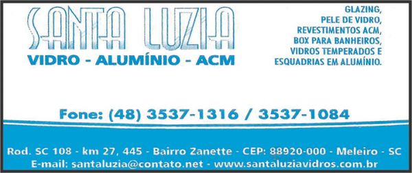 Santa Luzia Vidros Alumínio Acm